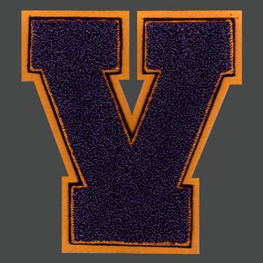 Large Chenille Stitched Letter V Crest