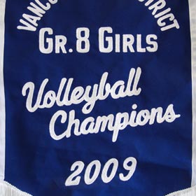 Volleyball Championship Banner in Chain Stitch