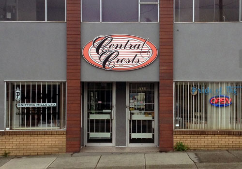 Store Front of Central Crests at 1485 Venables Street, Vancouver BC